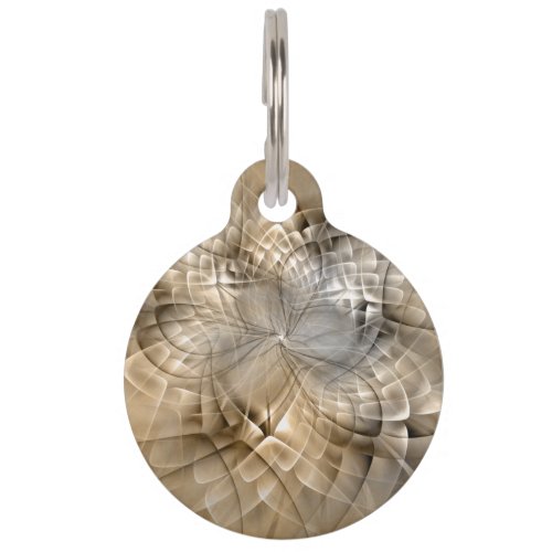 Earth Tones Abstract Modern Fractal Art Texture Pet ID Tag