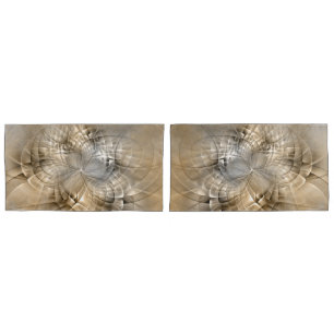 Earth Tones Abstract Modern Fractal Art Texture Pillow Case