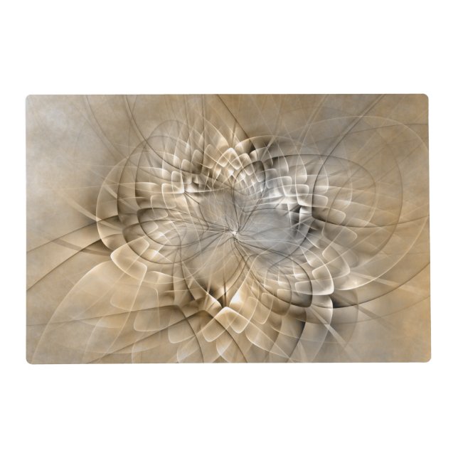 Earth Tones Abstract Modern Fractal Art Texture Placemat (Front)