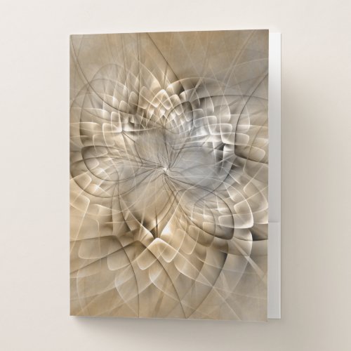 Earth Tones Abstract Modern Fractal Art Texture Pocket Folder