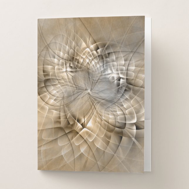 Earth Tones Abstract Modern Fractal Art Texture Pocket Folder (Front)