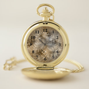 Earth Tones Abstract Modern Fractal Art Texture Pocket Watch