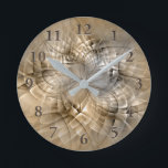 Earth Tones Abstract Modern Fractal Art Texture Round Clock<br><div class="desc">Modern Fractal Art for You.
Design for your wall clock and more.</div>