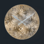 Earth Tones Abstract Modern Fractal Art Texture Round Clock<br><div class="desc">Modern Fractal Art for You.
Design for your wall clock and more.</div>