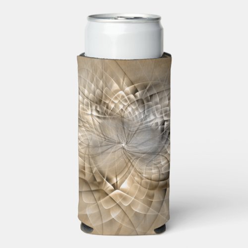 Earth Tones Abstract Modern Fractal Art Texture Seltzer Can Cooler