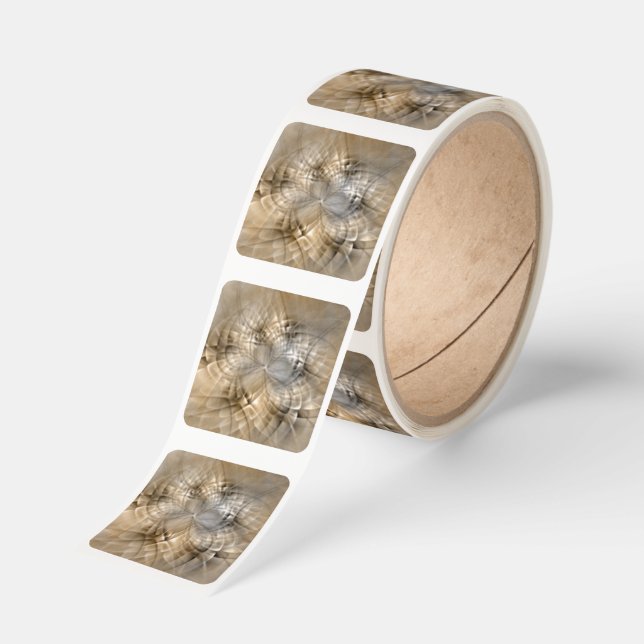 Earth Tones Abstract Modern Fractal Art Texture Square Sticker (Roll)
