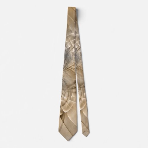 Earth Tones Abstract Modern Fractal Art Texture Tie