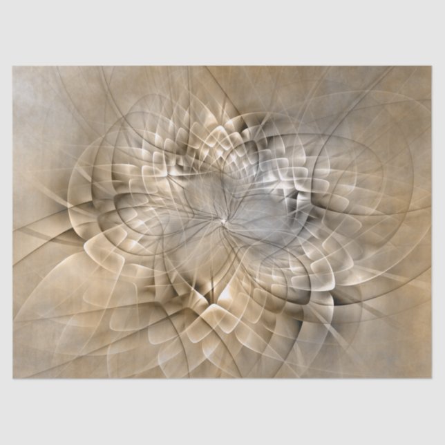 Earth Tones Abstract Modern Fractal Art Texture Tissue Paper (Front)