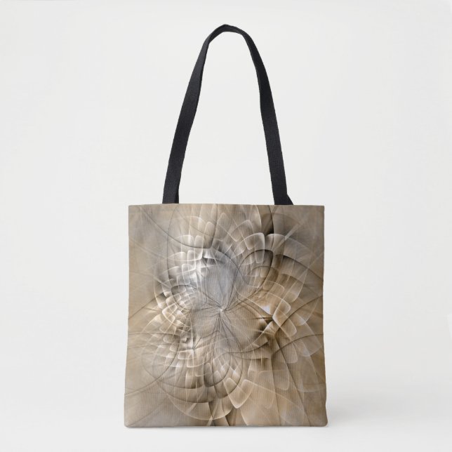 Earth Tones Abstract Modern Fractal Art Texture Tote Bag (Front)