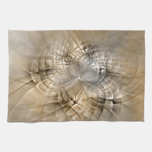 Earth Tones Abstract Modern Fractal Art Texture Towel