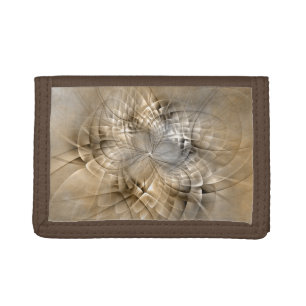 Earth Tones Abstract Modern Fractal Art Texture Tri-fold Wallet