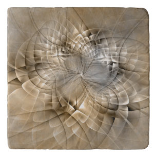 Earth Tones Abstract Modern Fractal Art Texture Trivet