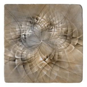 Earth Tones Abstract Modern Fractal Art Texture Trivet