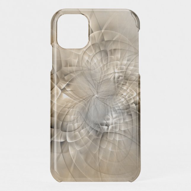 Earth Tones Abstract Modern Fractal Art Texture Uncommon iPhone Case (Back)