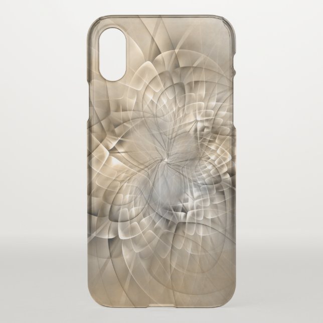 Earth Tones Abstract Modern Fractal Art Texture Uncommon iPhone Case (Back)