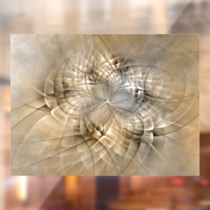 Earth Tones Abstract Modern Fractal Art Texture Window Cling