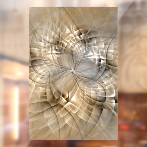 Earth Tones Abstract Modern Fractal Art Texture Window Cling