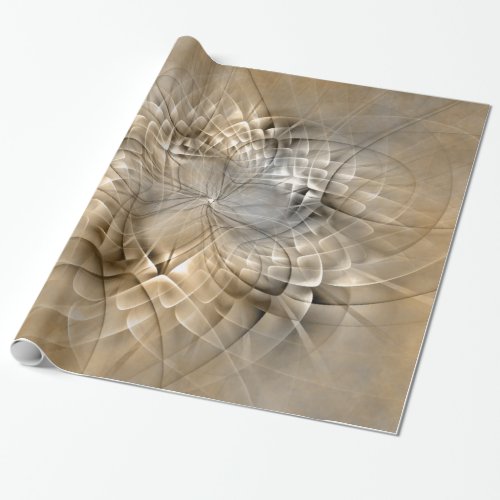 Earth Tones Abstract Modern Fractal Art Texture Wrapping Paper
