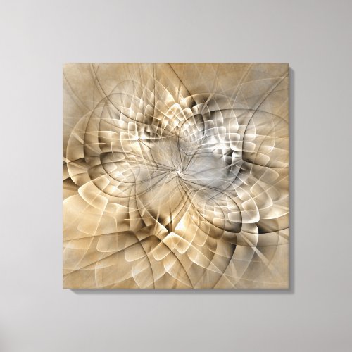 Earth Tones Abstract Modern Fractal Art Triptych Canvas Print