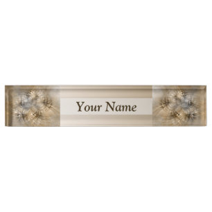 Earth Tones Abstract Modern Fractal Texture Title Desk Name Plate