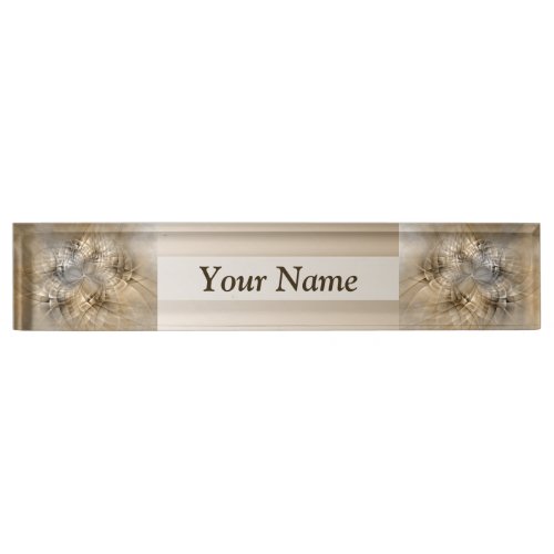 Earth Tones Abstract Modern Fractal Texture Title Desk Name Plate