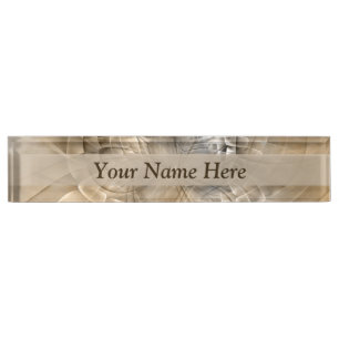 Earth Tones Abstract Modern Fractal Texture Title Desk Name Plate