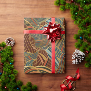 Earth tones, Abstract mountains Wrapping Paper