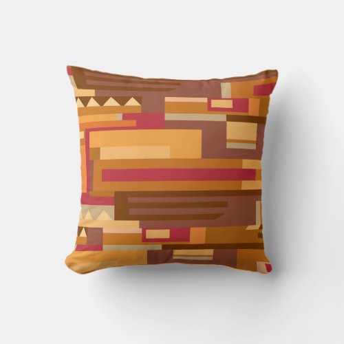 Earth tones abstract pattern accent throw pillow
