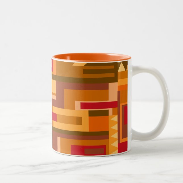 Earth tones abstract pattern mug (Right)