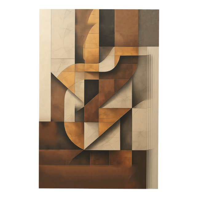 Earth Tones and Collage Wood Wall Art (Front)