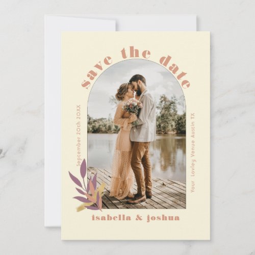 Earth Tones Arch Modern Photo Save The Date 