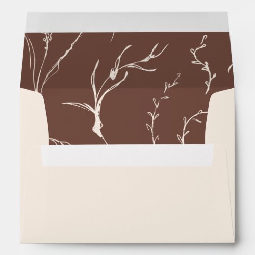 Earth Tones brown organic hand drawn floral Envelo Envelope