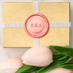 Earth Tones Burnt Orange Navy Floral Wedding Wax Seal Sticker