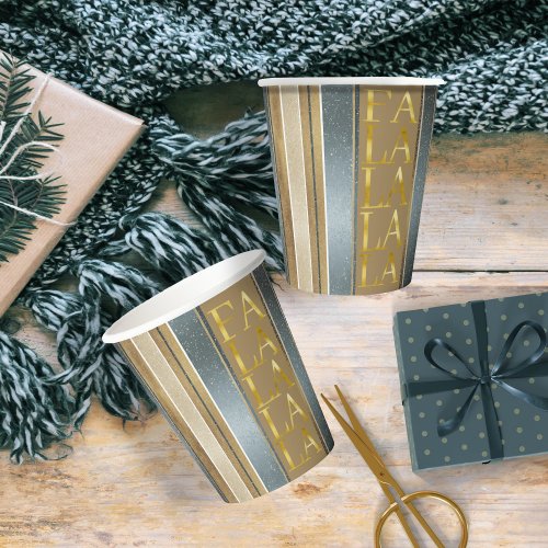 Earth Tones Christmas Fa La La Pattern27 ID1009 Paper Cups