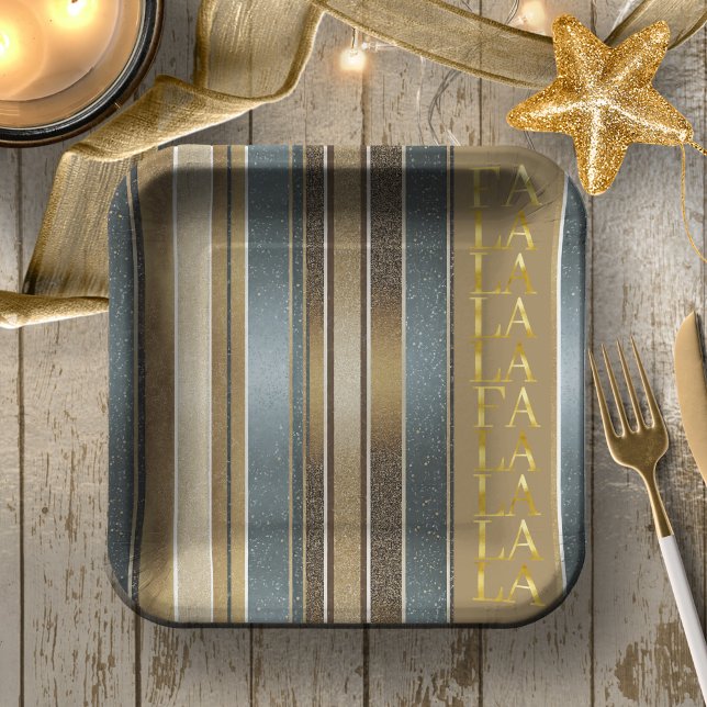 Earth Tones Christmas Fa La La Pattern#27 ID1009 Paper Plates (Creator Uploaded)