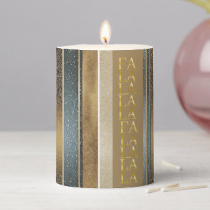 Earth Tones Christmas Fa La La Pattern#27 ID1009 Pillar Candle