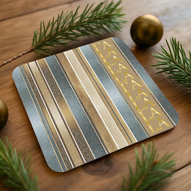 Earth Tones Christmas Fa La La Pattern#27 ID1009 Square Paper Coaster (Creator Uploaded)