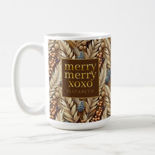 Earth Tones Christmas Merry Pattern21 ID1009 Coffee Mug