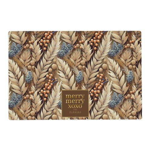 Earth Tones Christmas Merry Pattern21 ID1009 Placemat