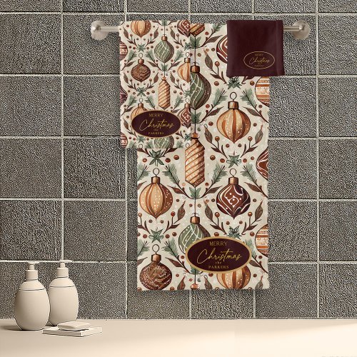 Earth Tones Christmas Pattern12 ID1009 Bath Towel Set