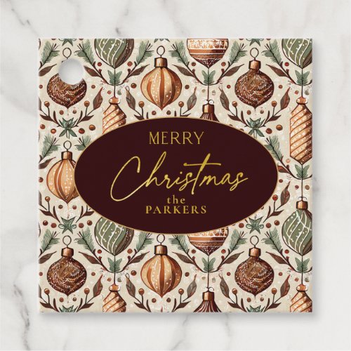 Earth Tones Christmas Pattern12 ID1009 Favor Tags
