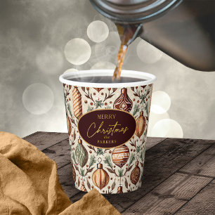 Earth Tones Christmas Pattern#12 ID1009 Paper Cups