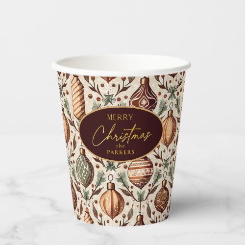 Earth Tones Christmas Pattern12 ID1009 Paper Cups