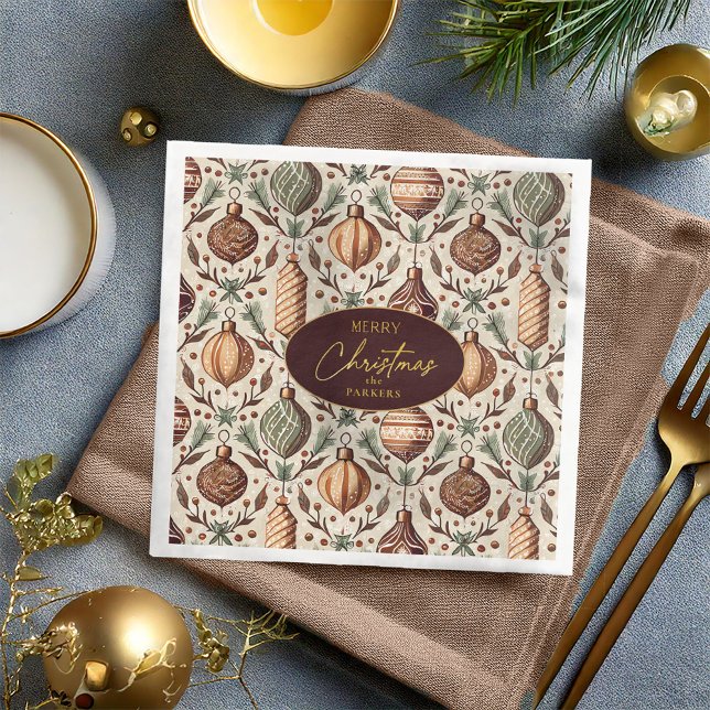 Earth Tones Christmas Pattern#12 ID1009 Paper Dinner Napkins (Creator Uploaded)