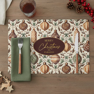 Earth Tones Christmas Pattern#12 ID1009 Placemat