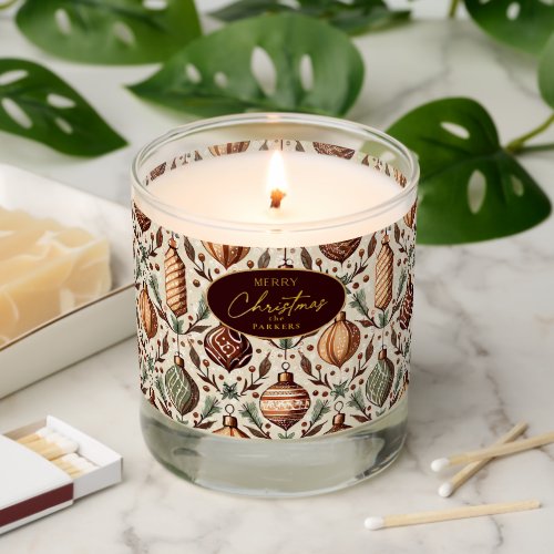 Earth Tones Christmas Pattern12 ID1009 Scented Candle