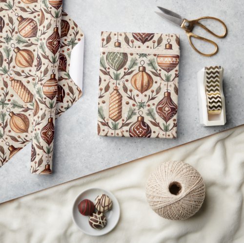 Earth Tones Christmas Pattern12 ID1009 Wrapping Paper