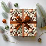 Earth Tones Christmas Pattern#12 ID1009 Wrapping Paper<br><div class="desc">If you are wondering what color combinations to pick for your Christmas decor and gift wrap supplies this year, I've created collections of coordinating patterns to make life just a bit easier. This elegant gift wrap pattern of Christmas ornaments and foliage is shown here in a warm, earth tones color...</div>