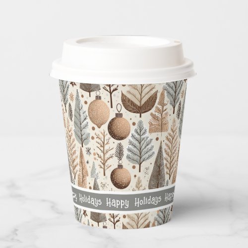 Earth Tones Christmas Pattern25 ID1009 Paper Cups