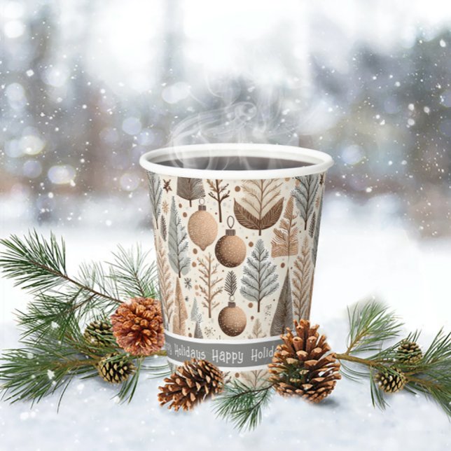 Earth Tones Christmas Pattern#25 ID1009 Paper Cups (Creator Uploaded)
